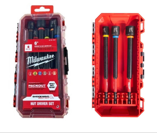 Milwaukee Shockwave Nut Driver Long Set (3 Pieces) 8mm 10mm 13mm - 150mm Long