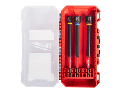 Milwaukee Shockwave Nut Driver Long Set (3 Pieces) 8mm 10mm 13mm - 150mm Long
