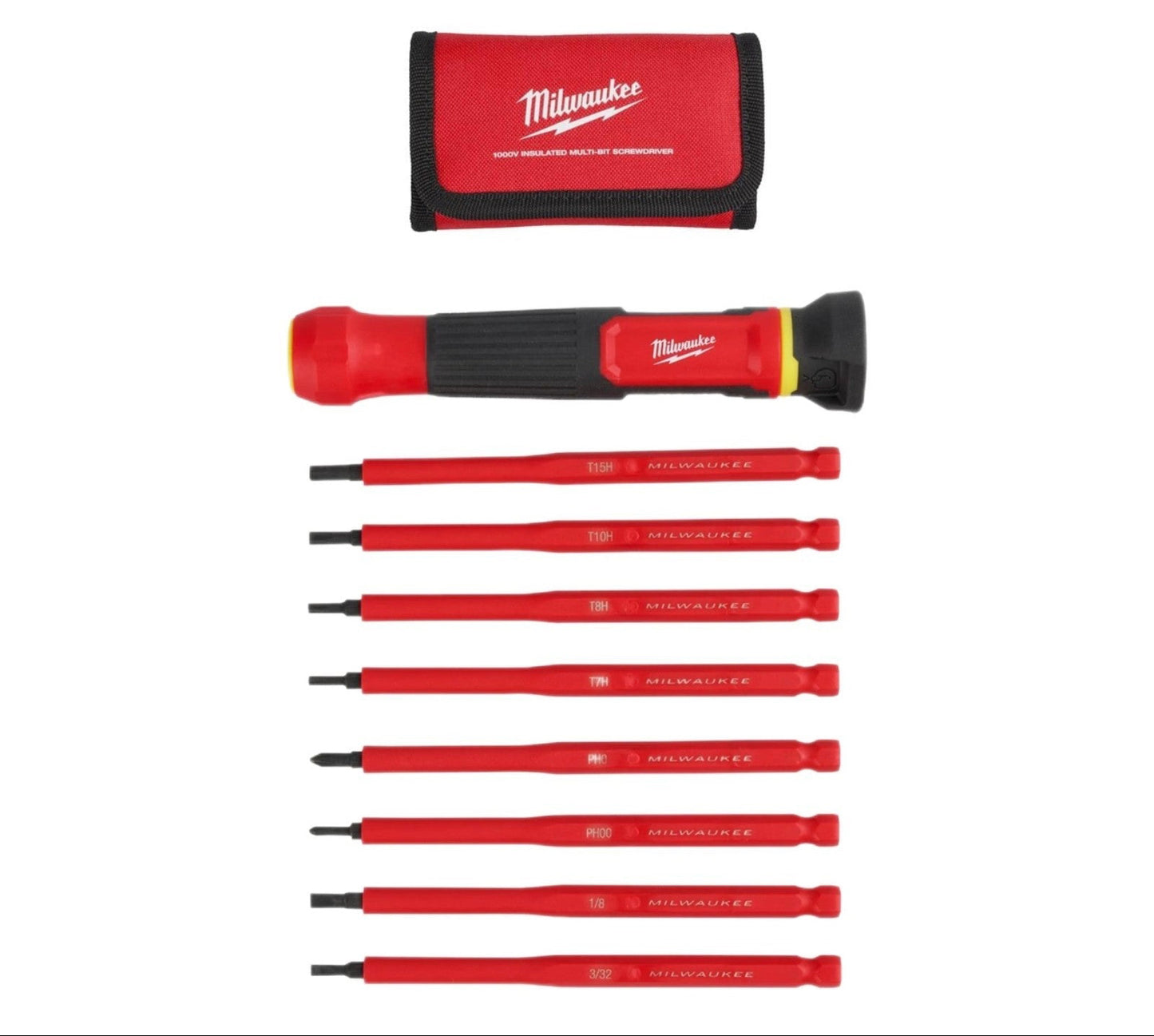 Milwaukee 8-in-1 Insulated Precision Multi-Bit Screwdriver Set VDE 1000V