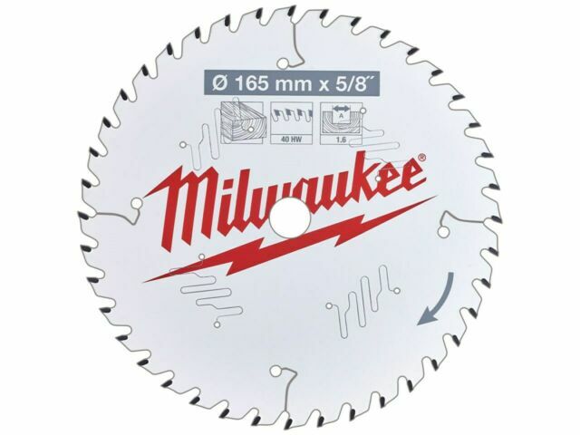 Milwaukee 4932471312 Circular Saw Blade 165mm-15.8mm-40T PTFE Coating For Wood